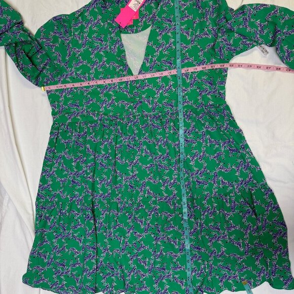 Lilly Pulitzer Winona Stretch Dress XL Everglades Green Heebee Zeebes NWT - Picture 9 of 11